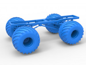 Chassis of vintage monster truck Scale 1 to 25 3Dプリントモデル