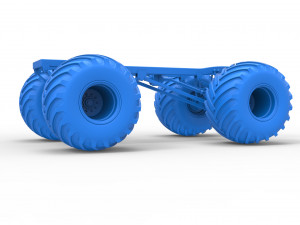 Chassis of vintage monster truck Scale 1 to 25 3Dプリントモデル