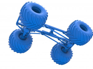 Chassis of vintage monster truck Scale 1 to 25 3Dプリントモデル
