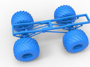 Chassis of vintage monster truck Scale 1 to 25 3Dプリントモデル