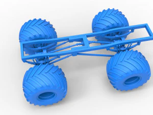 Telaio del monster truck vintage Scala da 1 a 25 Modello di stampa 3D