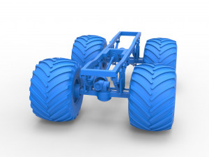 Chassis of vintage monster truck Scale 1 to 25 3Dプリントモデル