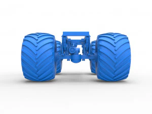 Telaio del monster truck vintage Scala da 1 a 25 Modello di stampa 3D