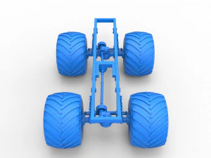 Telaio del monster truck vintage Scala da 1 a 25 Modello di stampa 3D