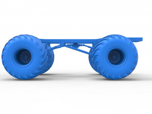 Chassis of vintage monster truck Scale 1 to 25 3Dプリントモデル