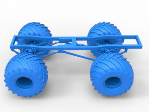 Telaio del monster truck vintage Scala da 1 a 25 Modello di stampa 3D