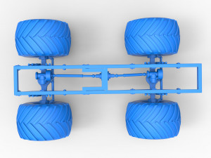 Chassis of vintage monster truck Scale 1 to 25 3Dプリントモデル