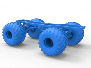 Telaio del monster truck vintage Scala da 1 a 25 Modello di stampa 3D