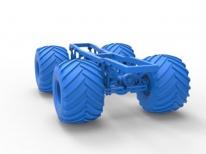 Chassis of vintage monster truck Scale 1 to 25 3Dプリントモデル