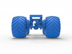 Chassis of vintage monster truck Scale 1 to 25 3Dプリントモデル