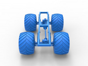 Chassis of vintage monster truck Scale 1 to 25 3Dプリントモデル
