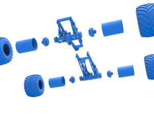 Chassis of vintage monster truck Scale 1 to 25 3Dプリントモデル