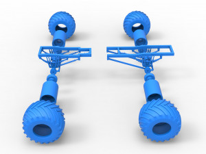 Chassis of vintage monster truck Scale 1 to 25 3Dプリントモデル
