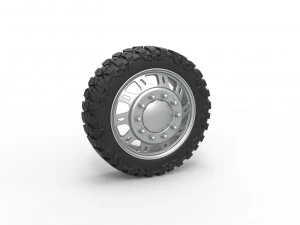 Voorwiel voor pick-up Versie 19 Schaal 1 tot 25 3D printmodel