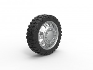 Front semi wheel for pickup Version 19 Scale 1 to 25 Modelo de Impressão 3D