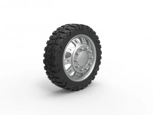 Front semi wheel for pickup Version 19 Scale 1 to 25 3D Print Model