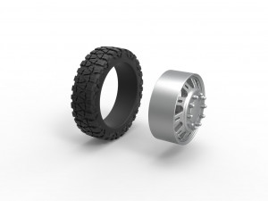 Front semi wheel for pickup Version 19 Scale 1 to 25 Modelo de Impressão 3D