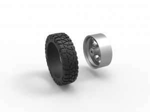 Front semi wheel for pickup Version 19 Scale 1 to 25 Modelo de Impressão 3D