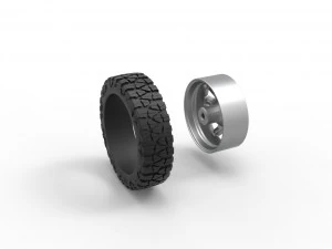 Front semi wheel for pickup Version 19 Scale 1 to 25 3D Print Model
