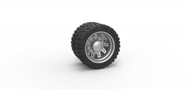 Rear semi wheel for pickup Version 19 Scale 1 to 25 Modelo de Impressão 3D .c4d .max .obj .3ds .fbx .stl .blend