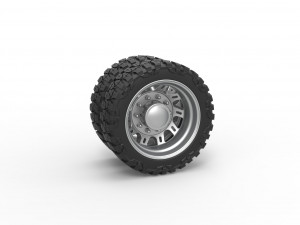 Rear semi wheel for pickup Version 19 Scale 1 to 25 3D Print Model