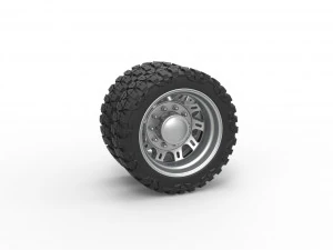 Achterwiel voor pick-up Versie 19 Schaal 1 tot 25 3D printmodel