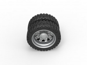 Rear semi wheel for pickup Version 19 Scale 1 to 25 Modelo de Impressão 3D
