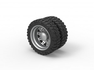 Rear semi wheel for pickup Version 19 Scale 1 to 25 Modelo de Impressão 3D