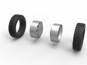 Rear semi wheel for pickup Version 19 Scale 1 to 25 Modelo de Impressão 3D