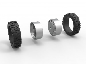 Rear semi wheel for pickup Version 19 Scale 1 to 25 Modelo de Impressão 3D