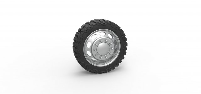Front semi wheel for pickup Version 20 Scale 1 to 25 3D प्रिंट मॉडल .c4d .max .obj .3ds .fbx .stl .blend 