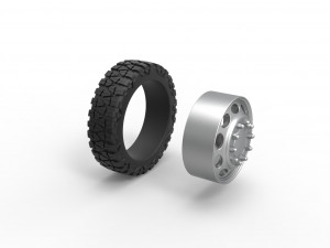 Front semi wheel for pickup Version 20 Scale 1 to 25 3D प्रिंट मॉडल