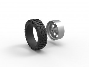 Front semi wheel for pickup Version 20 Scale 1 to 25 3D प्रिंट मॉडल