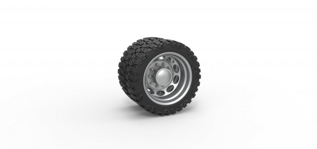 Rear semi wheel for pickup Version 20 Scale 1 to 25 3Dプリントモデル .c4d .max .obj .3ds .fbx .stl .blend 