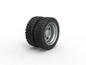 Rear semi wheel for pickup Version 20 Scale 1 to 25 3Dプリントモデル