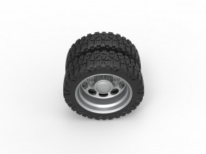 Rear semi wheel for pickup Version 20 Scale 1 to 25 3Dプリントモデル