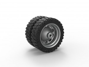 Rear semi wheel for pickup Version 20 Scale 1 to 25 3Dプリントモデル