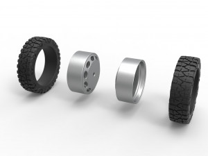 Rear semi wheel for pickup Version 20 Scale 1 to 25 3Dプリントモデル
