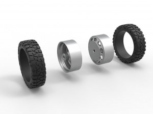 Rear semi wheel for pickup Version 20 Scale 1 to 25 3Dプリントモデル