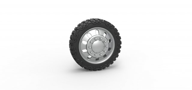 Front semi wheel for pickup Version 21 Scale 1 to 25 3D Print Model .c4d .max .obj .3ds .fbx .stl .blend 