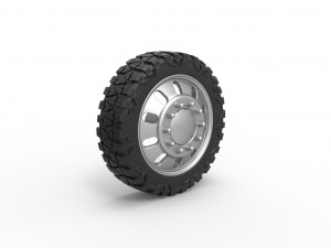 Front semi wheel for pickup Version 21 Scale 1 to 25 3D Print Model