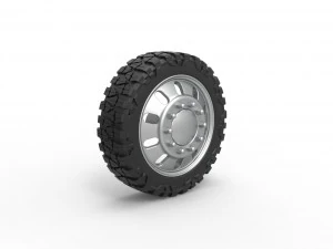 Front semi wheel for pickup Version 21 Scale 1 to 25 3D Print Model