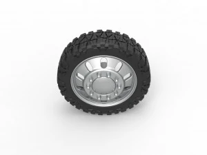 Front semi wheel for pickup Version 21 Scale 1 to 25 3D Print Model