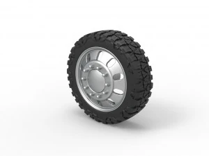 Front semi wheel for pickup Version 21 Scale 1 to 25 3D Print Model