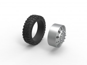 Front semi wheel for pickup Version 21 Scale 1 to 25 3D Print Model