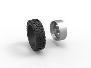 Front semi wheel for pickup Version 21 Scale 1 to 25 3D Print Model