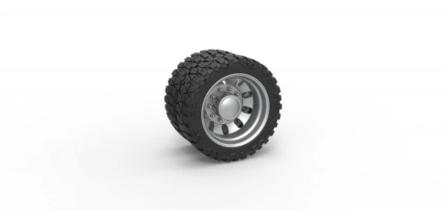 Rear semi wheel for pickup Version 21 Scale 1 to 25 3D Print Model .c4d .max .obj .3ds .fbx .stl .blend 