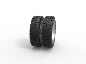 Rear semi wheel for pickup Version 21 Scale 1 to 25 3D Print Model