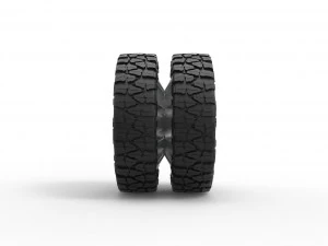 Rear semi wheel for pickup Version 21 Scale 1 to 25 3D Print Model