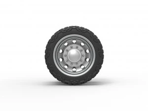 Rear semi wheel for pickup Version 21 Scale 1 to 25 3D Print Model